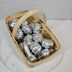 Decorative Pumpkins Gourd Lot 4" Silver Coat Fall Halloween Thanksgiving